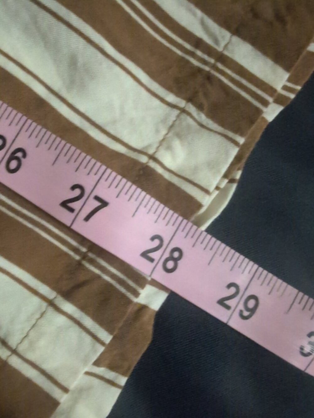 RSQ Shirt Mens M Brown White Shirt Sleeve Button Up Striped Collared Rayon - Picture 7 of 7